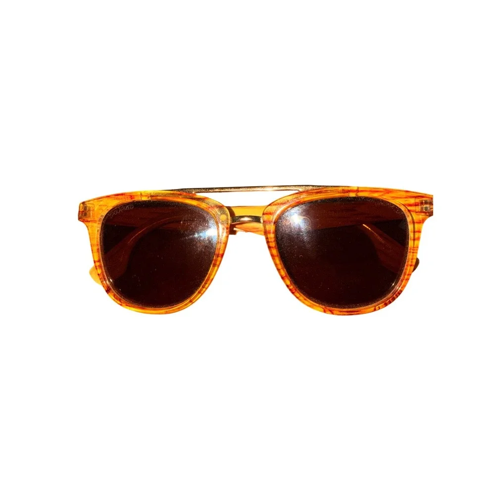 Santana by Carlos Santana STS Hawkins Polarized Sunglasses Orange Woodgrain 101P